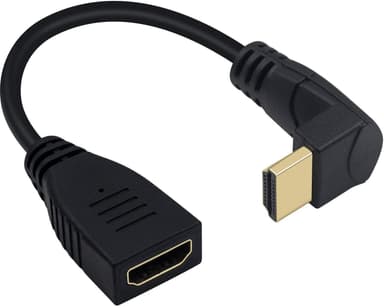 NÖRDIC kulma HDMI-adapteri 4K30Hz UHD uros-naaras 20cm musta