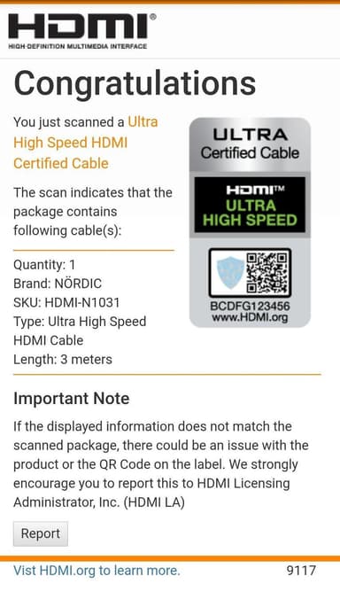 NÖRDIC SERTIFIOIDUT KAAPELIT 3 m HDMI 2.1 Ultra High Speed 8K 60 Hz 4K 120 Hz 48 Gb/s Dynamic HDR eARC-pelitila VRR Dolby ATMOS, nailonpun., kullattu