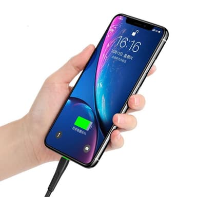Mcdodo CA-6360 Apple Lightning (ei MFI)–USB A -kaapeli, synkronointiin ja nopeaan lataukseen, LED, musta, 1,2 m