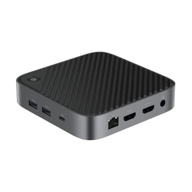 NÖRDIC 1–10 USB-C-kaksoisnäytön telakointiasema 2xHDMI 8K/4K 3xUSB-A 5G 1xUSB-C 5G 1xUSB-C PD96W 1xRJ45 GigaLAN 1xSD