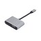 NORDIC USB C–HDMI 4K 30 Hz ja VGA 1080P, peili ja laajennettu tila, 10 cm kaapeli, alumiinia Space Grey