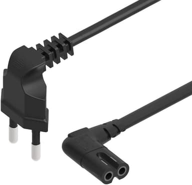NÖRDIC Virtakaapeli kulmikas 50cm 230V laitekaapeli