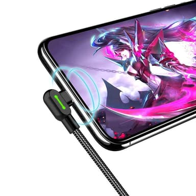 Mcdodo CA-4674 vino Apple Lightning (ei MFI) vinoon USB A -kaapeliin, synkronointiin ja nopeaan lataukseen, LED, musta, 50 cm