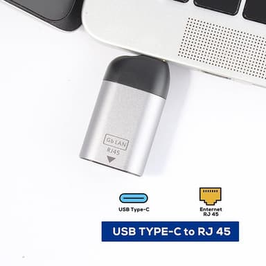 NÖRDIC USB-C - RJ45 Giga Ethernet -verkkosovitin Space Grey alumiini