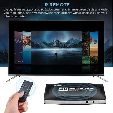 NÖRDIC HDMI 2.0 -kytkin 4-1 4K 60Hz 3D UHD HDCP 2.2