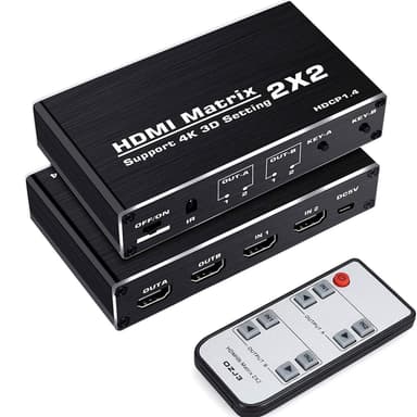 NÖRDIC matriisi-HDMI-kytkin 2–2 HDMI 2.0 4K 60 Hz, HDCP1.4 3D YUV 4:2:0