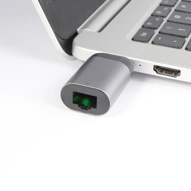 NÖRDIC USB-C - RJ45 Giga Ethernet -verkkosovitin Space Grey alumiini