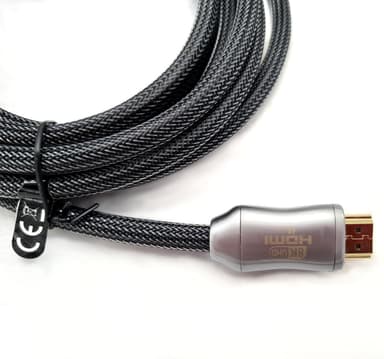 NÖRDIC CERTIFIED KAAPELIT 1,5m Ultra High Speed ​​​​HDMI2.1 8K60Hz 4K120Hz 48Gbps Dynamic HDR eARC VRR nailonpunottu kaapeli kullattu erittäin kestävä