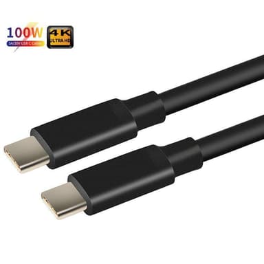NÖRDIC 3m USB3.2 Gen2 USB-C-C nylon punottu kaapeli pikalataus Power Delivery PD100W 10Gbps 5A ja Emarker black