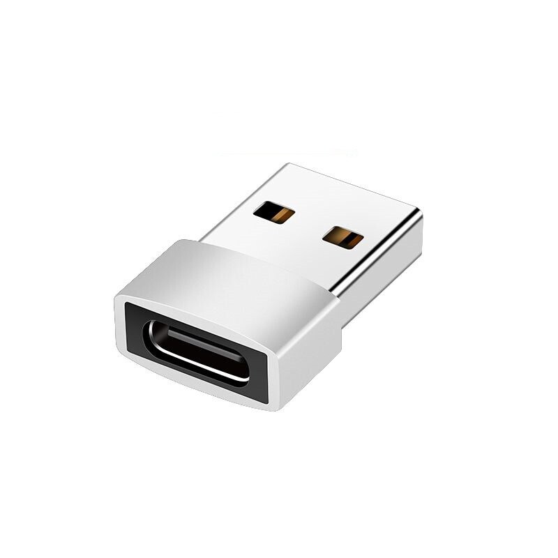USB-C-sovitin (naaras) USB-A 2.0:aan (uros) Hopea