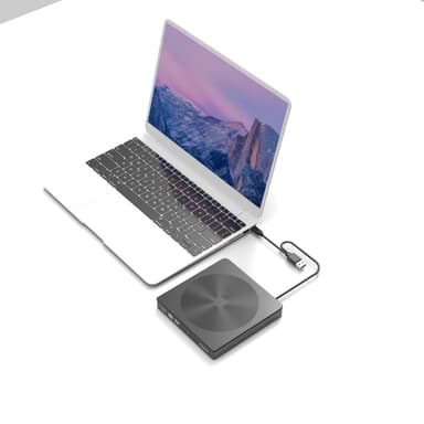 Maiwo Slim ulkoinen USB DVD/CD-soitin sekä USB-C että USB-A Ulkoinen optinen asema