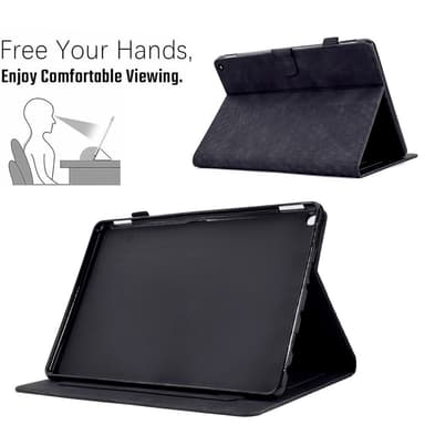 SKALO Amazon Fire HD 10/10 Plus (2021) Embossed PU-nahkainen Lompakkokotelo - Musta