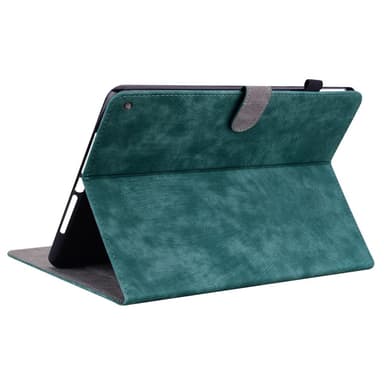 SKALO Amazon Fire HD 10/10 Plus (2021) Cute Tiger PU-nahkainen Lompakkokotelo - Vihreä