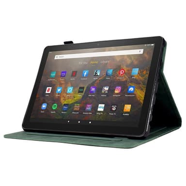 SKALO Amazon Fire HD 10/10 Plus (2021) Embossed PU-nahkainen Lompakkokotelo - Vihreä