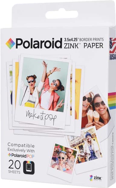 Polaroid ZINK Zero-Ink valokuvapaperi 3" x 4" (20 kpl)