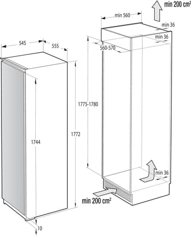 Hisense jääkaappi RIL391D4BWE (integroitava)