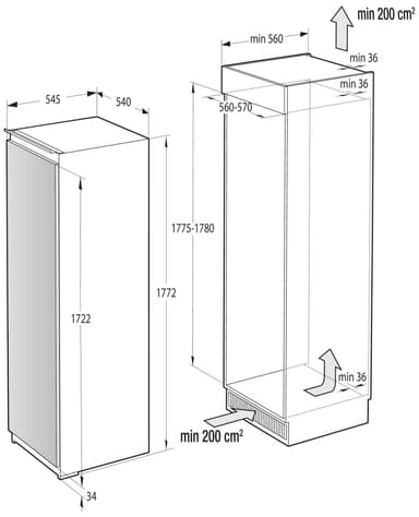 Hisense pakastin FIV276N4AWF integroitava