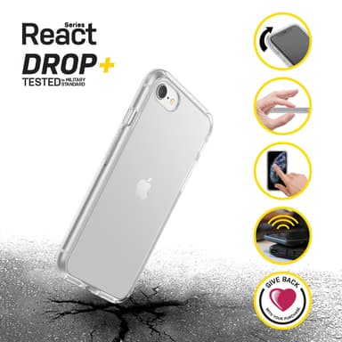 iPhone 7/8/SE 2020 Suojakuori React Läpinäkyvä Kirkas