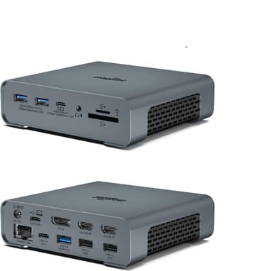 NÖRDIC 1-16 USB-C-telakointiaseman kolminkertainen näyttö 2xHDMI 1xDP 4K60Hz 7xUSB 1xUSB-C PD65W 1xRJ45 1xAudio 1xSD 1xMicro SD Thunderbolt 3/4 USB4