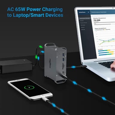 NÖRDIC 1-15 USB-C-telakointiaseman kolminkertainen näyttö 2xHDMI 1xDP 4K60Hz 7xUSB 1xUSB-C PD65W 1xRJ45 1xSD 1xMicro SD Thunderbolt 3/4 USB4