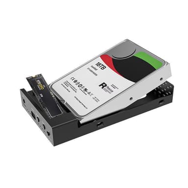 Maiwo USB-C ulkoinen kotelo kahdelle 2,5/3,5 tuuman HDD SATA:lle ja NVMe:lle kloonauksella