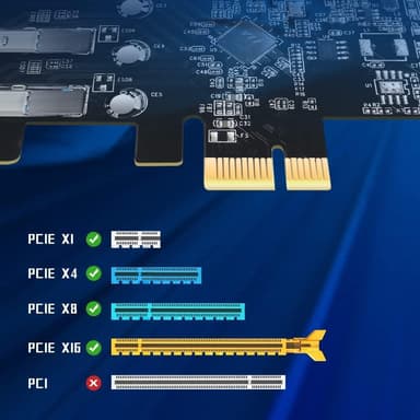 Maiwo KC005A PCI Express x1 -kortti neljälle ulkoiselle USB-A 3.1 5Gbps:lle