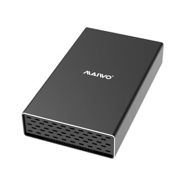 Maiwo USB-C ulkoinen kotelo kahdelle 2,5/3,5 tuuman HDD SATA:lle ja NVMe:lle kloonauksella