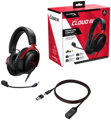 HyperX Cloud III pelikuulokkeet (musta/punainen)