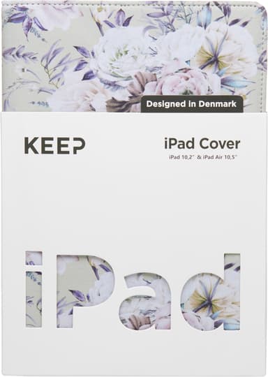 Keep iPad 10.2/10.5" tabletin suojakotelo (hopea kukka)