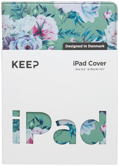 Keep iPad 10.2/10.5" tabletin suojakotelo (vihreä kukka)