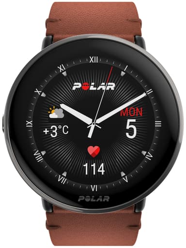 Polar Ignite 3 Titanium urheilukello S-L (musta/ruskea)