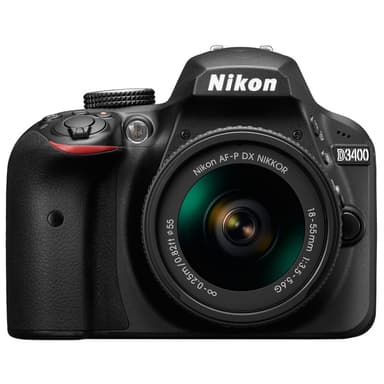 Nikon D3400 järjestelmäkamera + 18-55mm objektiivi