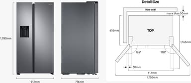 Samsung side-by-side jääkaappipakastin RS68CG885DS9/EF