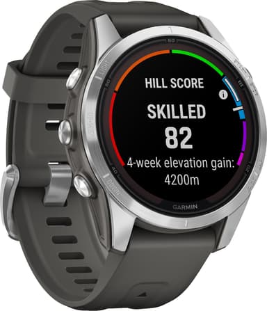 Garmin Fenix 7S Pro Solar älykello, 42 mm (hopea)