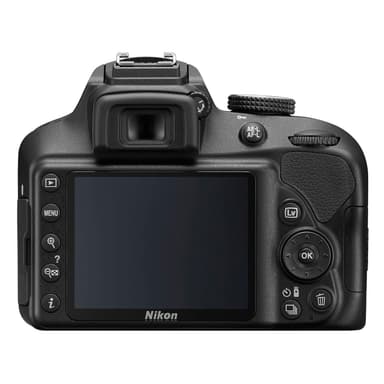 Nikon D3400 järjestelmäkamera + 18-55mm objektiivi