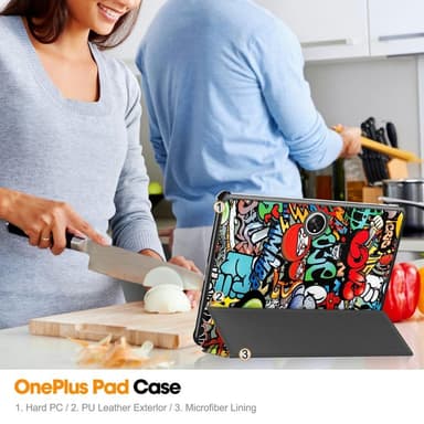 OnePlus Pad Trifold Stand -tabletin suojakotelolle - Graffiti