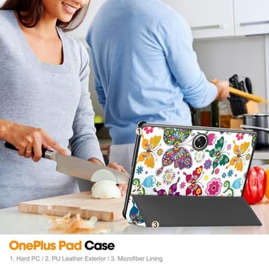 OnePlus Pad Trifold Stand -tabletin suojakotelolle - Perhoset