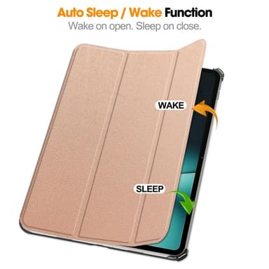 OnePlus Padille Kolminkertainen jalusta Wake/Sleep Cover -tablettikotelo - ruusukulta