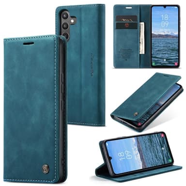 CASEME Retro Lompakkokotelo Samsung Galaxy A34 - Sininen