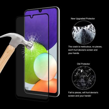 Samsung Galaxy A22 4G HAT PRINCE Täysi peittävä karkaistu lasi