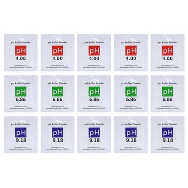 15 pakkauksen puskurijauhe pH-mittarille 4,0 / 6,86 / 9,18