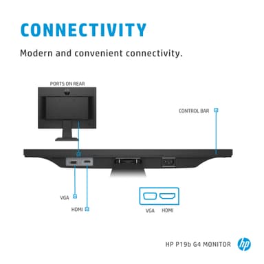 HP P19b G4 Monitor 18.5" WXGA näyttö (Musta)