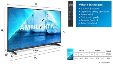 Philips 32" PFS6908 FHD LED Ambilight älytelevisio (2023)