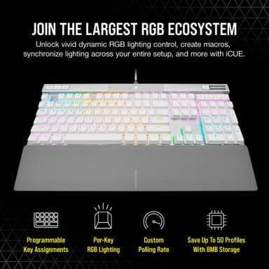 Corsair K70 PRO RGB mekaaninen pelinäppäimistö (valkoinen)