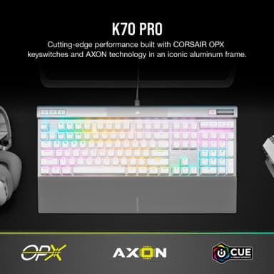 Corsair K70 PRO RGB mekaaninen pelinäppäimistö (valkoinen)