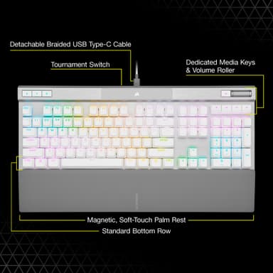 Corsair K70 PRO RGB mekaaninen pelinäppäimistö (valkoinen)