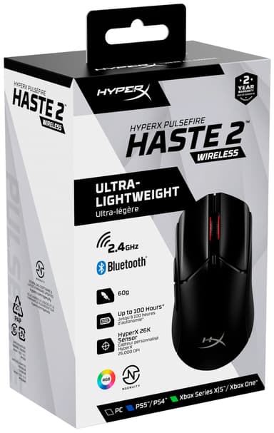 HyperX Pulsefire Haste 2 langaton pelihiiri (musta)