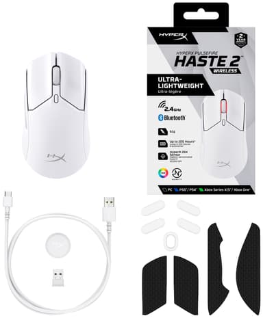 HyperX Pulsefire Haste 2 langaton pelihiiri (valkoinen)