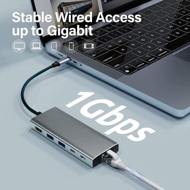 NÖRDIC 1-11 Telakointiasema 1xHDMI 4K60Hz 5xUSB3.0 5Gbps 1xRJ45 1xPD100W