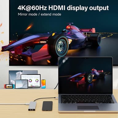 NÖRDIC 1-11 Telakointiasema 1xHDMI 4K60Hz 5xUSB3.0 5Gbps 1xRJ45 1xPD100W